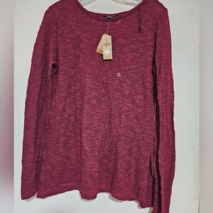 NWT American Eagle Maroon Lace detailed Long Sleeve Top, L